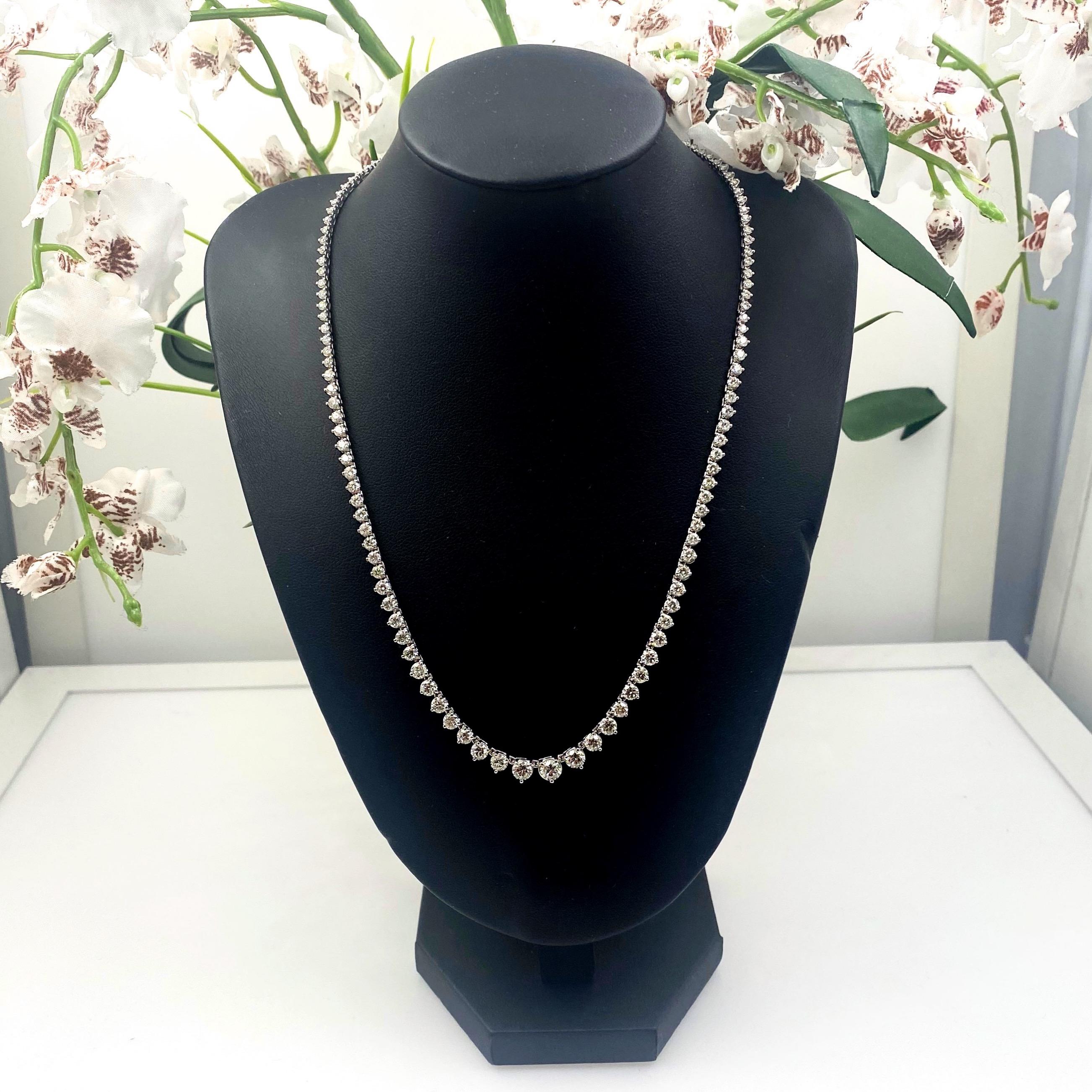 Diamond Riviera Necklace 7.00 tcw in 14kt White Gold 5