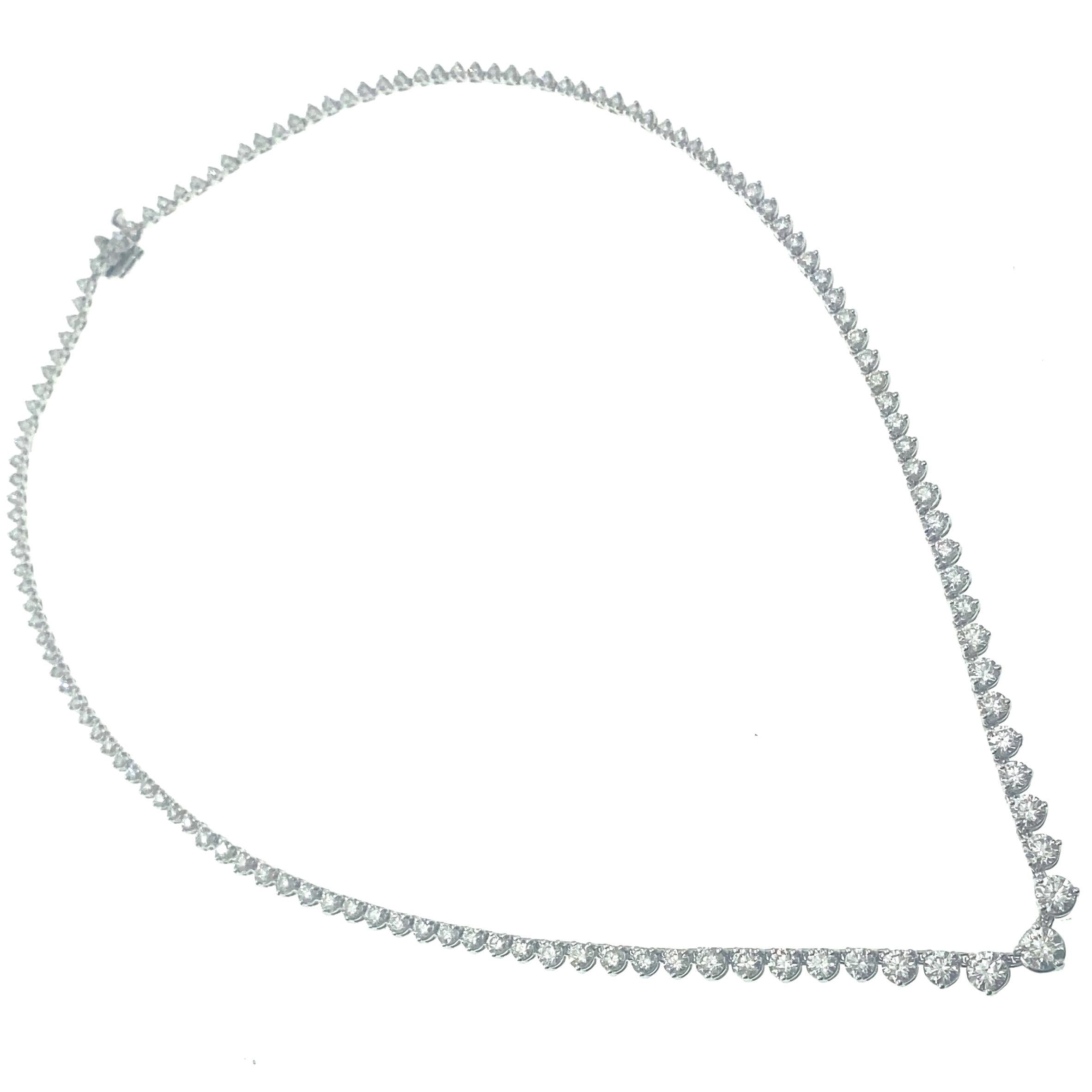 Diamond Riviera Necklace 7.00 tcw in 14kt White Gold 6
