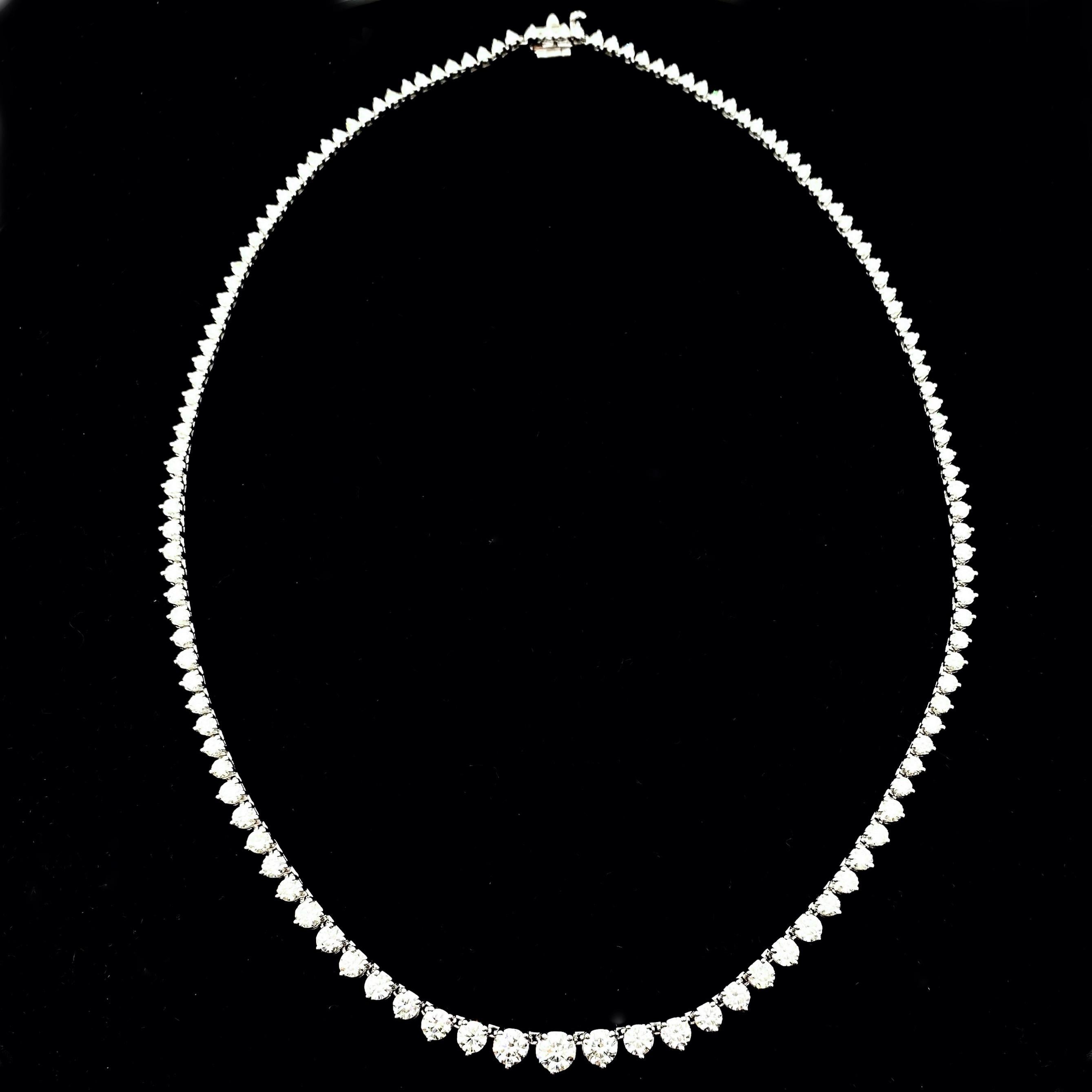 Diamond Riviera Necklace 7.00 tcw in 14kt White Gold 9
