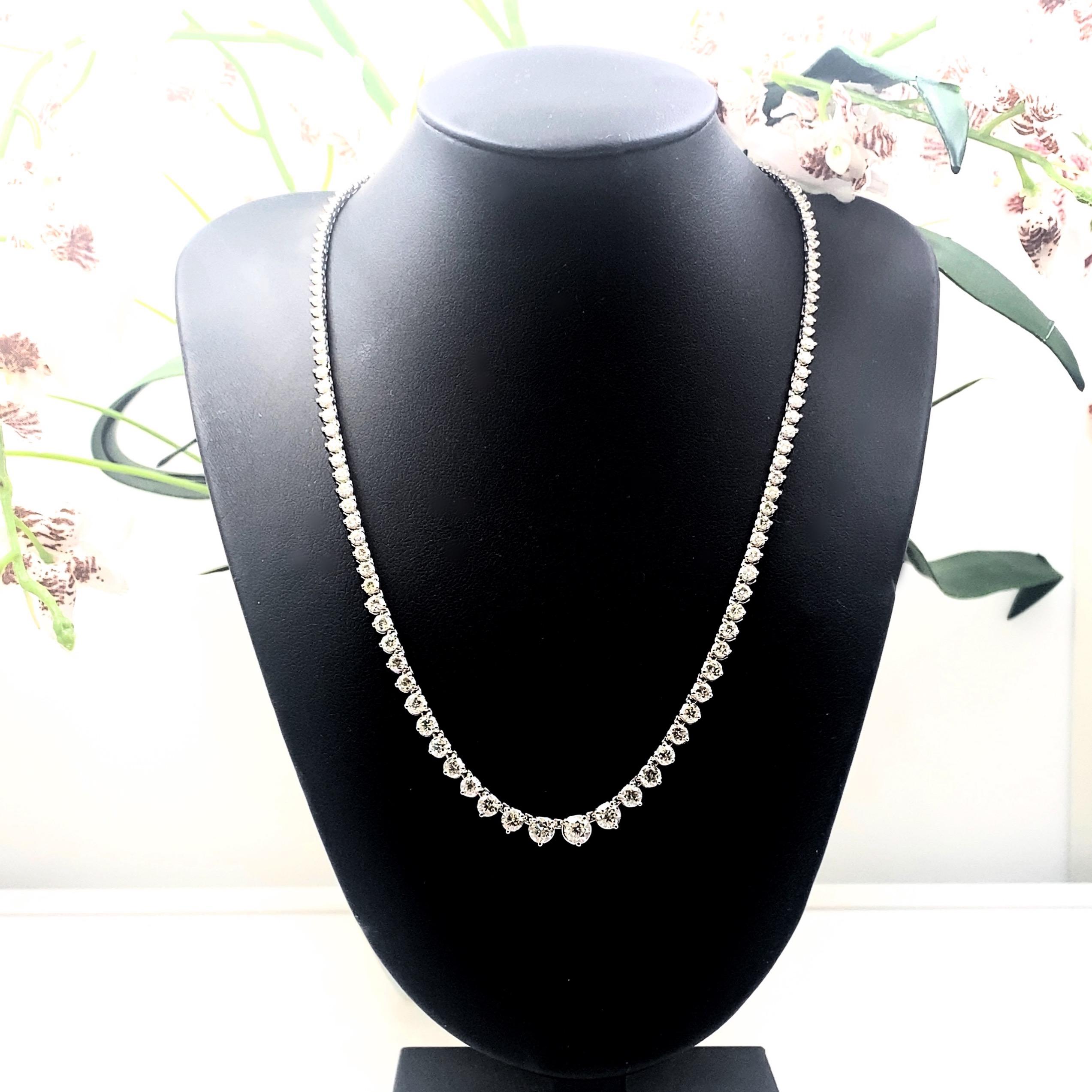 diamour 7 ct. t.w. diamond riviera necklace in 14k white gold h-i
