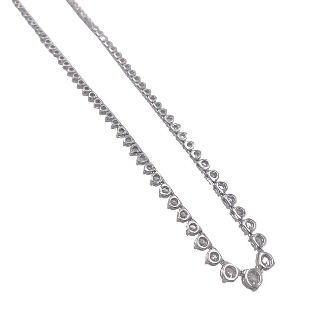 Diamond Riviera Necklace 7.00 tcw in 14kt White Gold 1