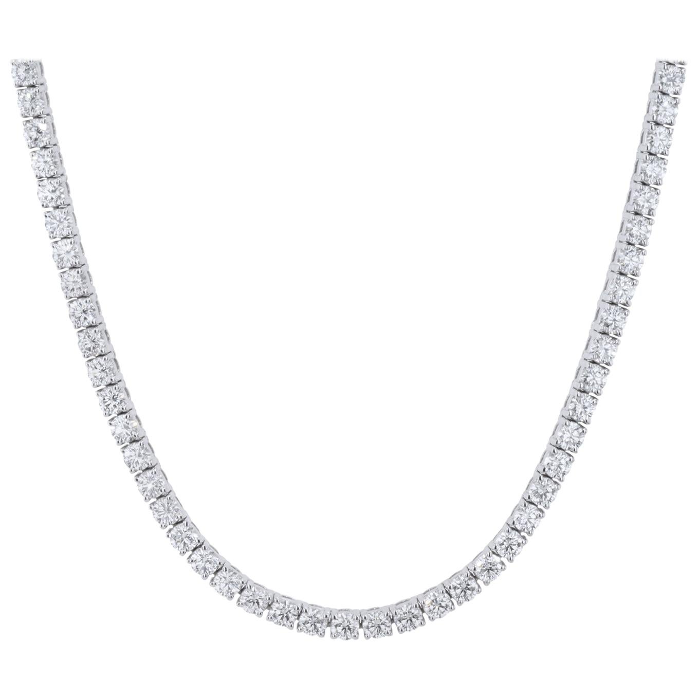 Diamond Riviera Necklace 8.93 Total Carat Handmade