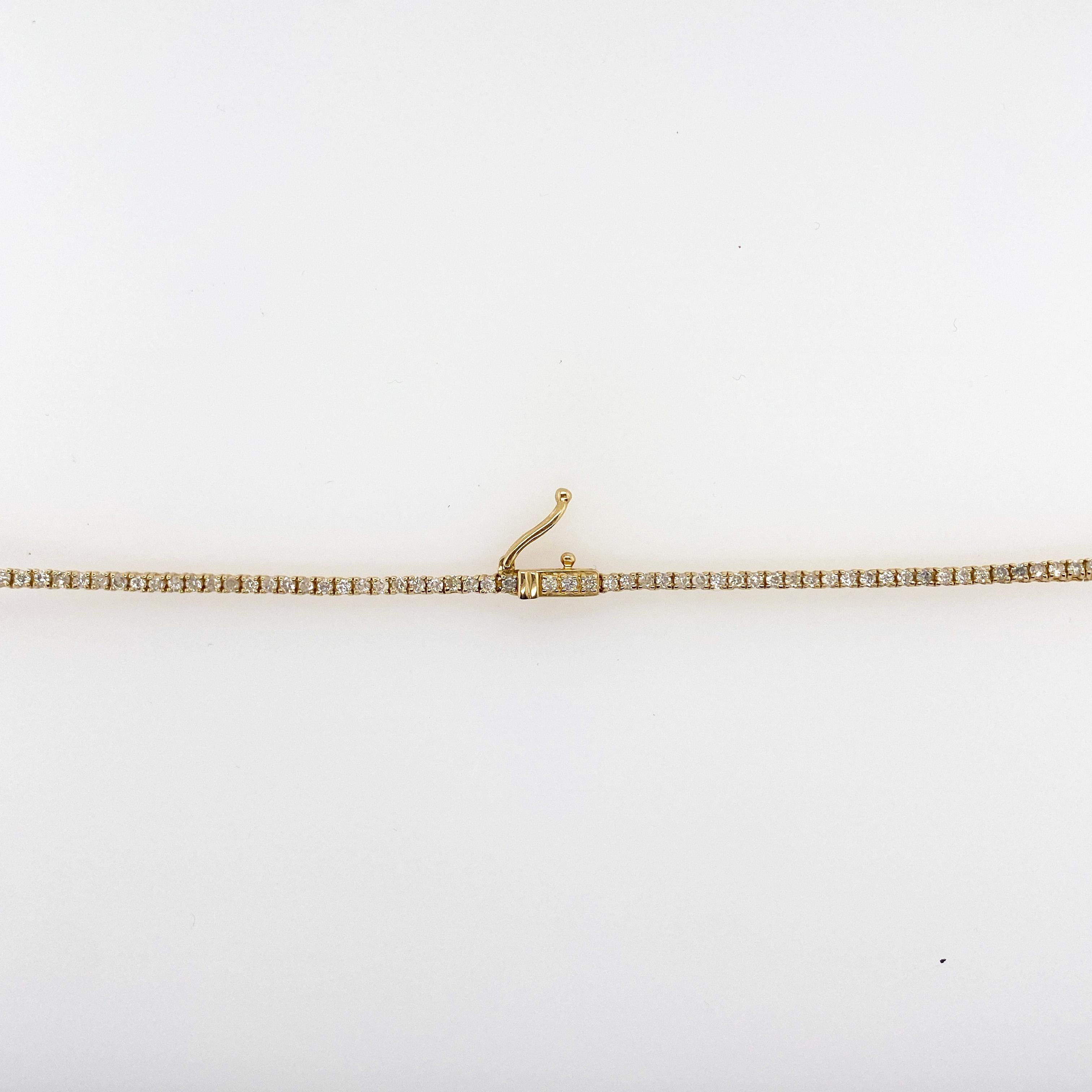 Diamant Riviera-Halskette, Diamant-Halskette 14k, abgestufte 4 Karat, Tennis-Halskette im Zustand „Neu“ im Angebot in Austin, TX