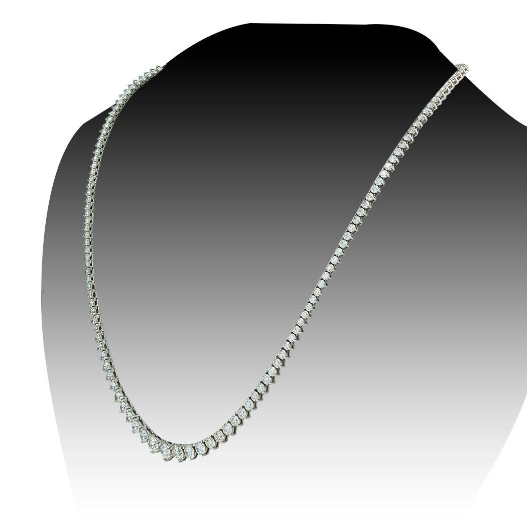 Contemporary Diamond Riviere 8.50 Carats White Gold Necklace