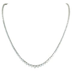 Diamond Riviere 8.50 Carats White Gold Necklace