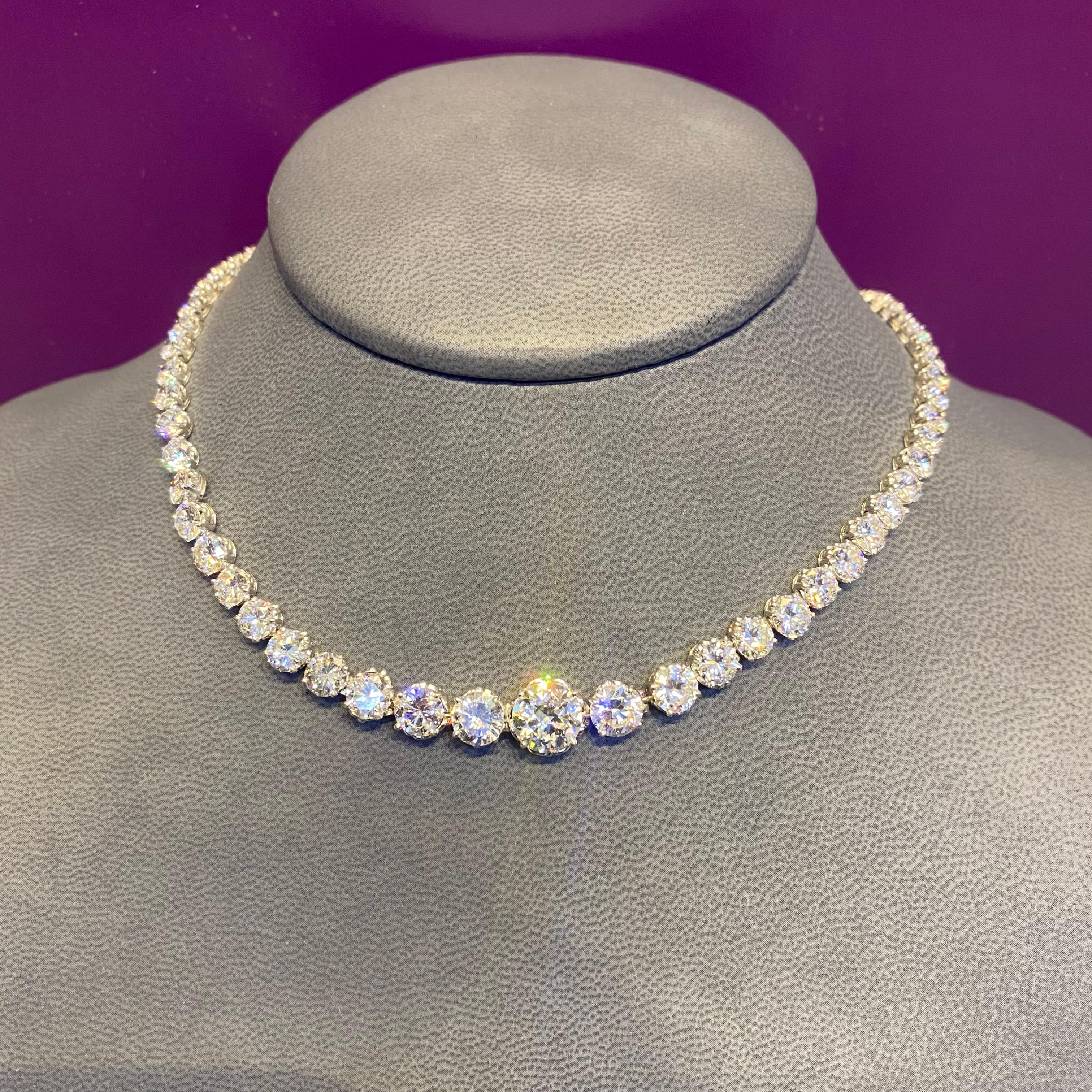 Diamant-Rivière-Halskette im Zustand „Hervorragend“ im Angebot in New York, NY