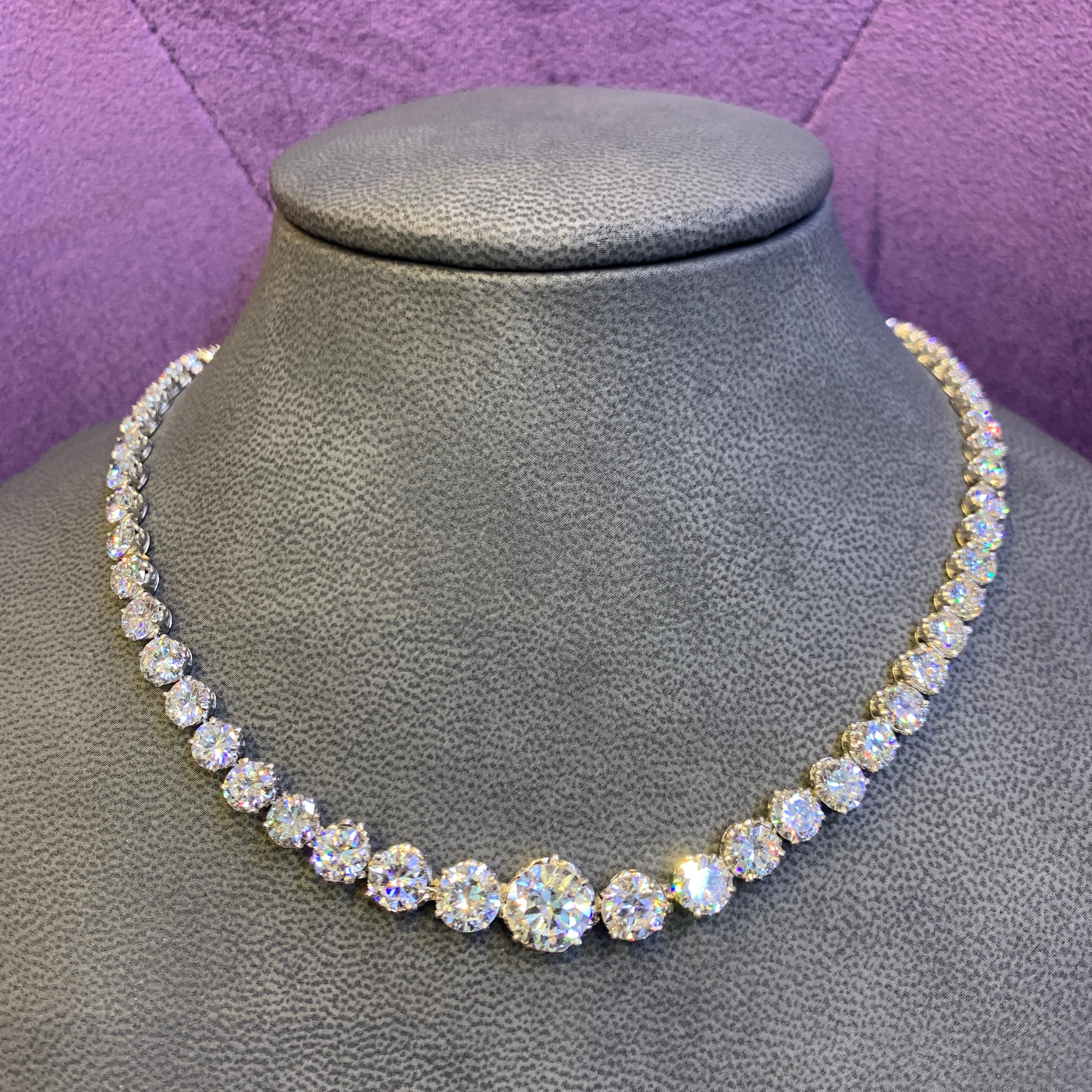 Women's Diamond Rivière Necklace For Sale