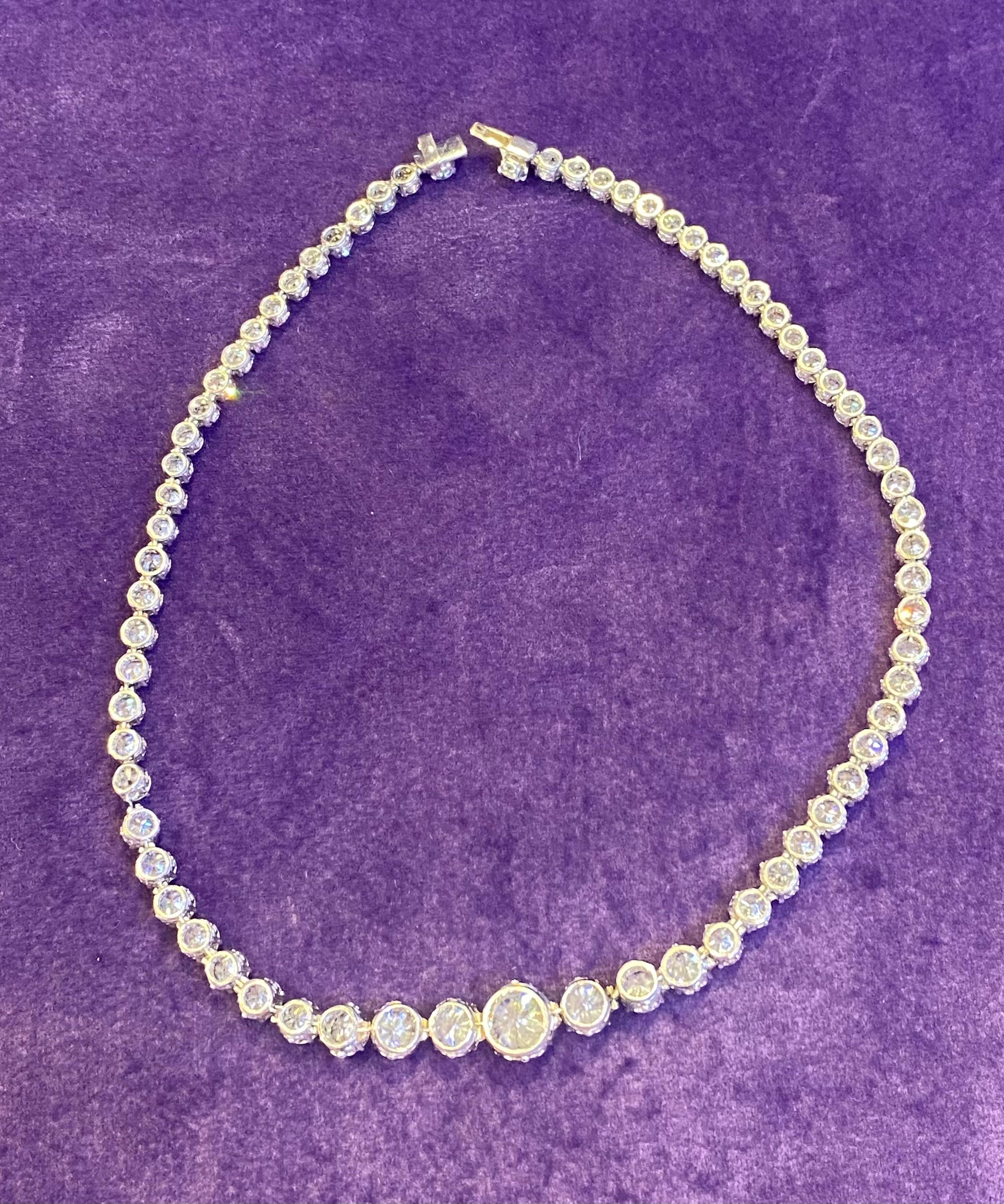 Diamond Rivière Necklace For Sale 2