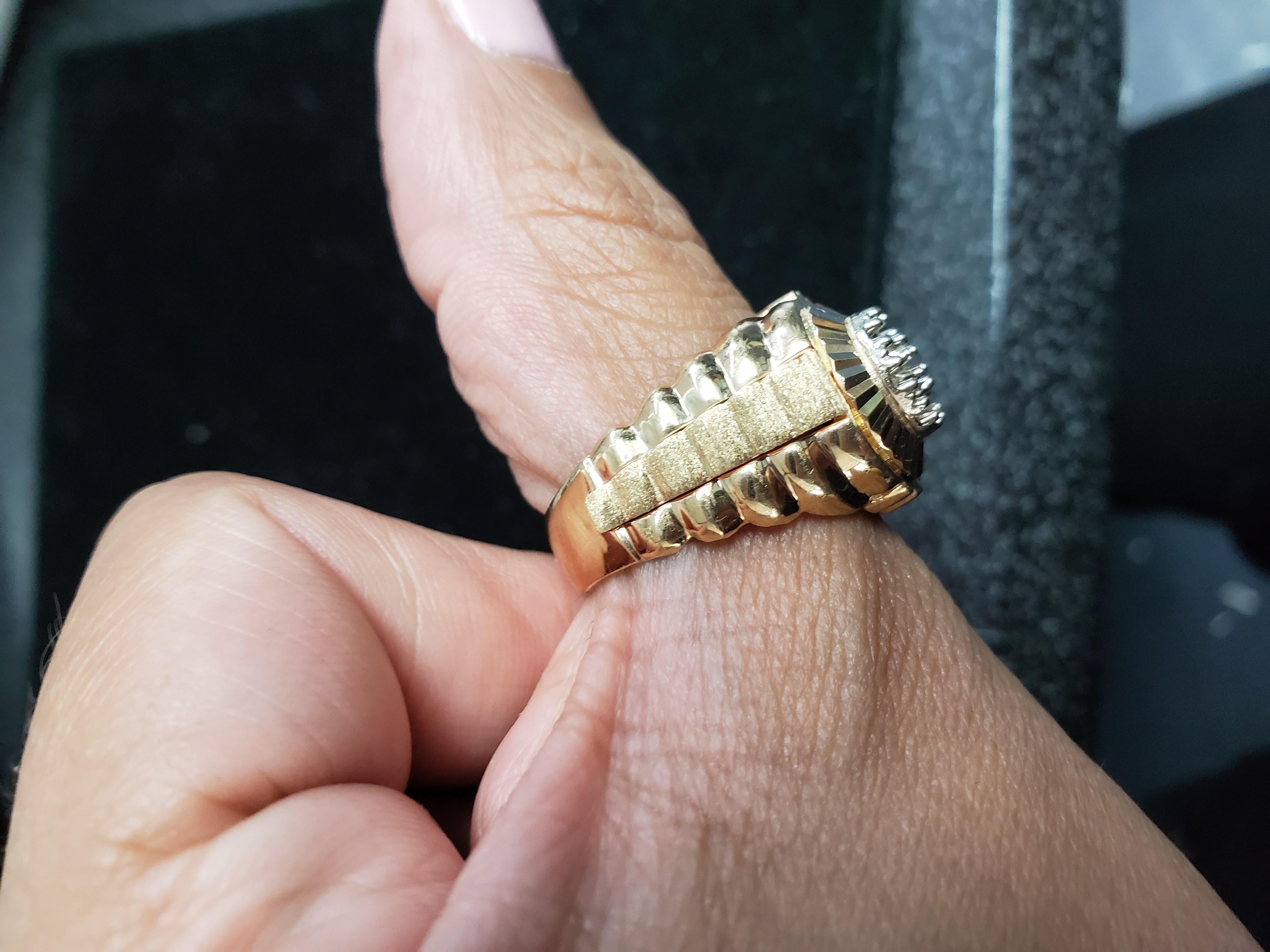 Diamantring im Präsidentschaftsstil Rolex Presidential Style mit geriffelter Lünette im Presidential Style 1