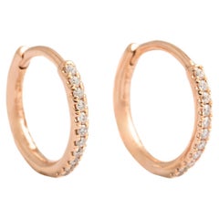 Diamond Rose Gold 18K Hoop Earrings