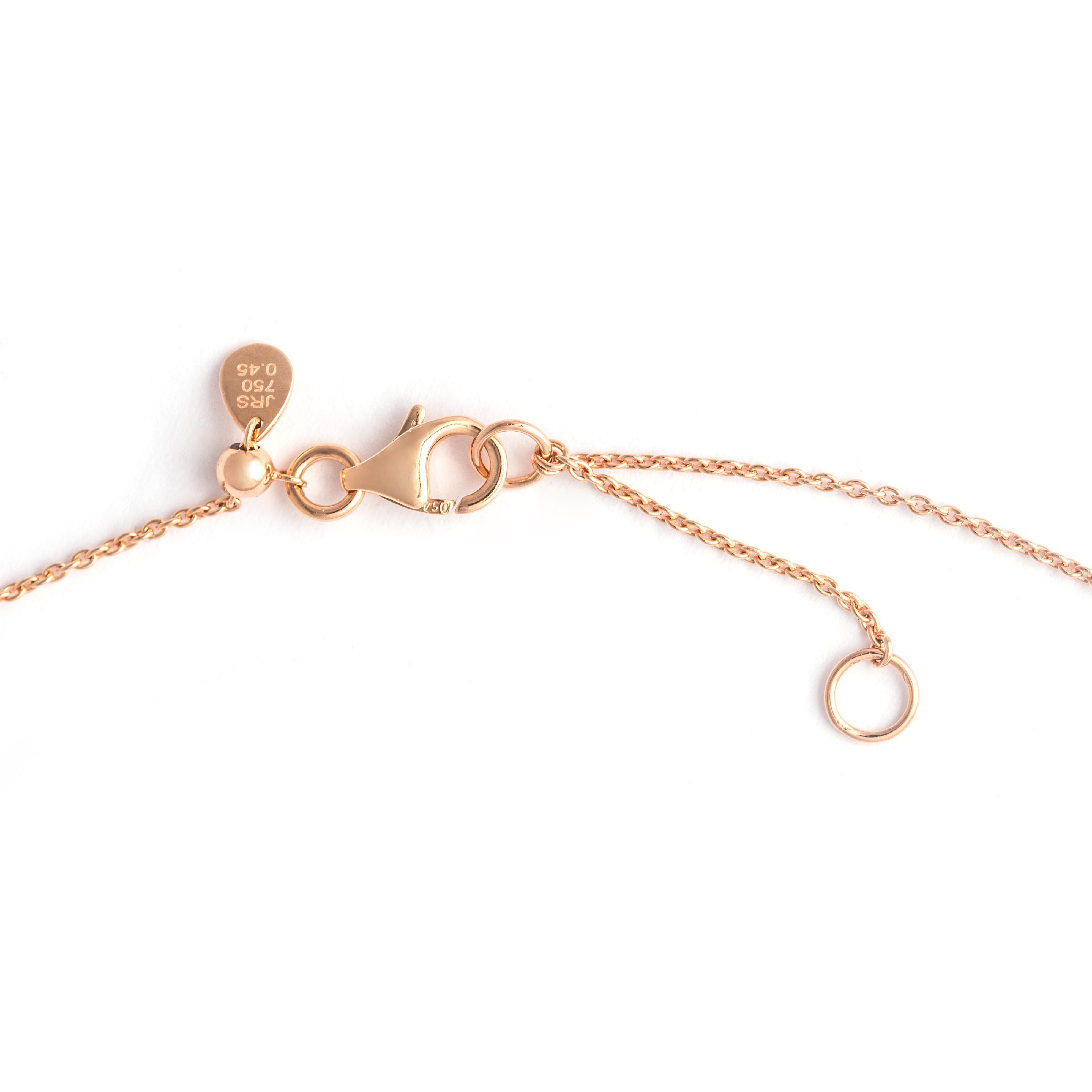 Collier en or rose 18K avec diamants en vente 1