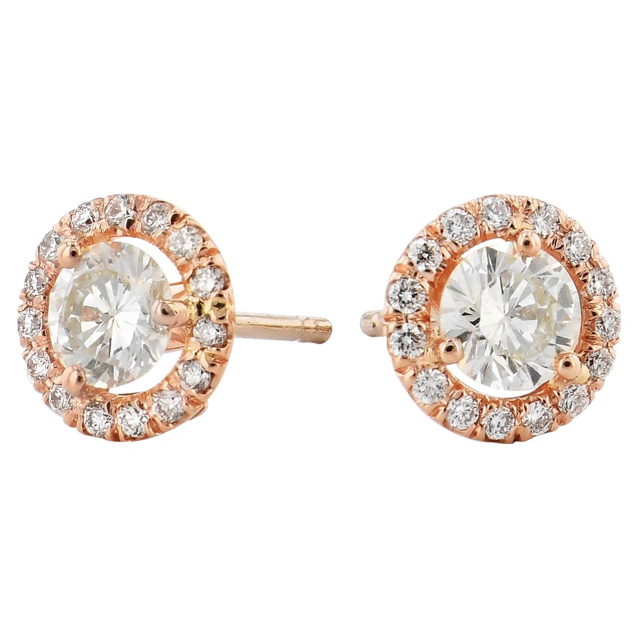 Diamond Rose Gold Earrings