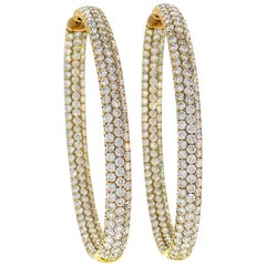 Diamond Rose Gold Hoop Earrings