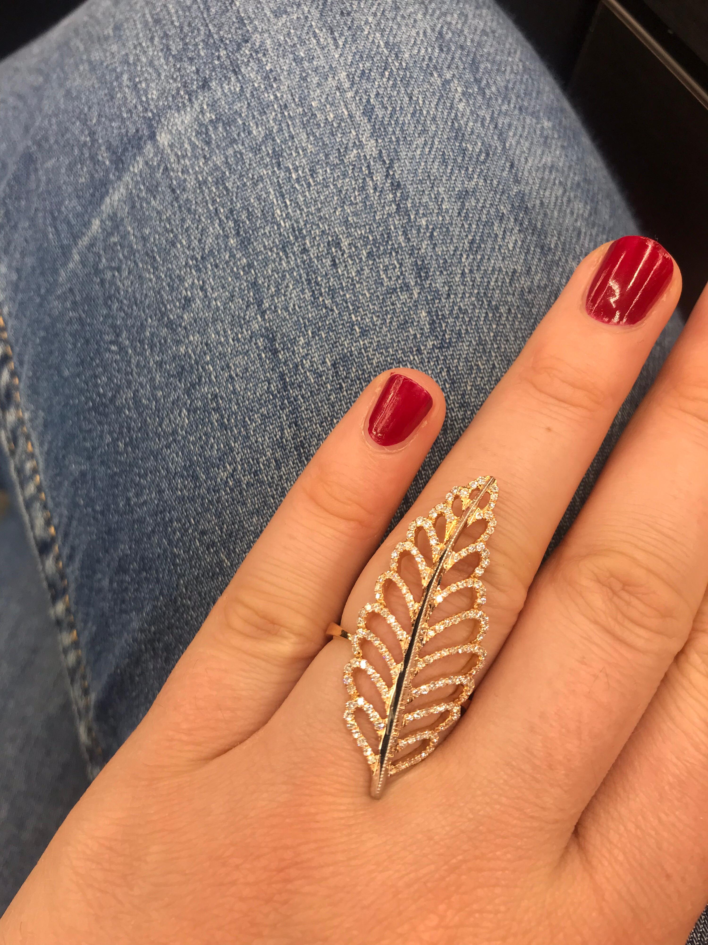 pandora leaf ring rose gold