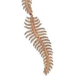 Diamond Rose Gold Leather Motif Pendant