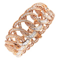 Spectra Fine Jewelry, Diamond Rose Gold Link Bracelet