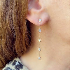Diamond and Rose Gold Pendant Earrings