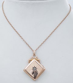 Diamond, Rose Gold Retrò Pendant Nacklace