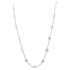 Diamond Rosecut Chain Necklace in 18k White Gold