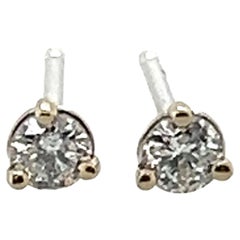 Orecchini con diamante taglio Brilliante rotondo in oro 14K da 1/5 di carato estratto