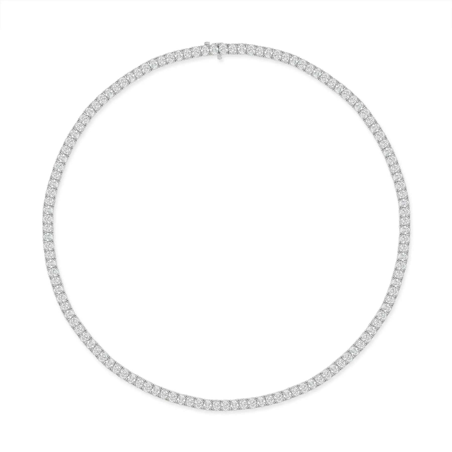 Collana Tennis con diamanti taglio rotondo in oro 18k In condizioni Nuovo in vendita a Los Angeles, CA