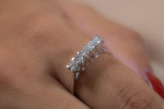 Elegant 18k White Gold Five-Stone Diamond Ring 0.45 CTW Prong Set Gift For Her