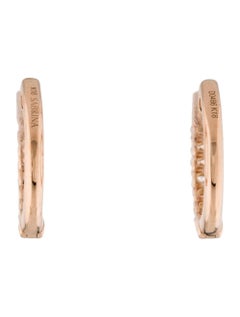 Diamond Round Hoop Earrings 18k Rose Gold 2/5ct TDW Gifts for Her