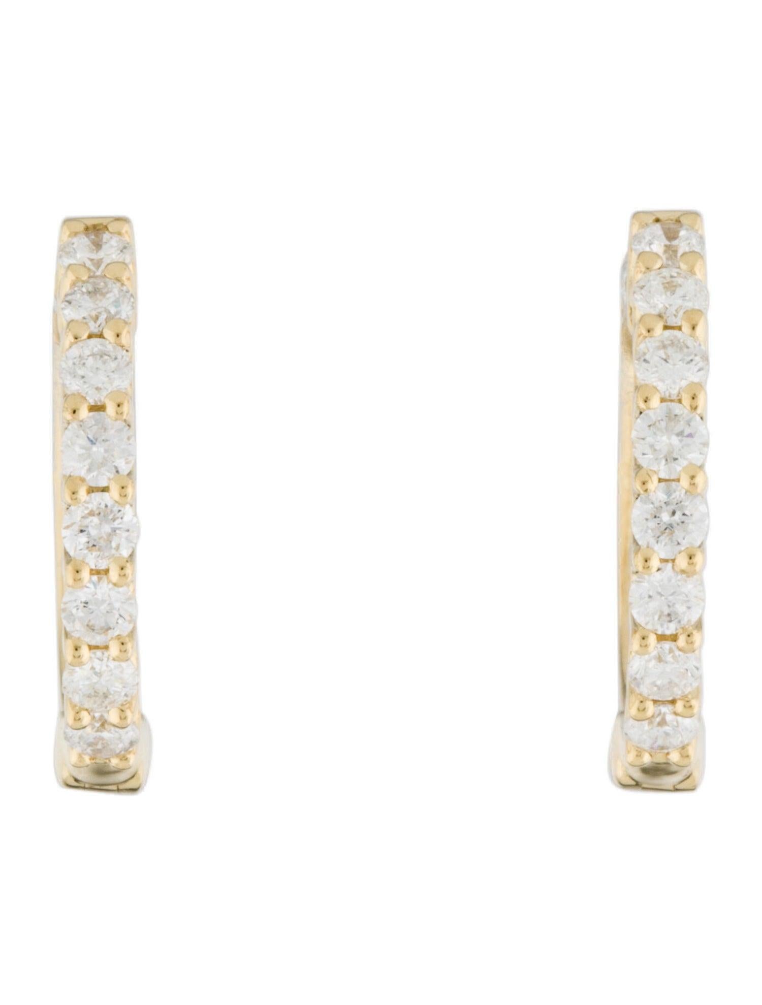 Taille ronde Boucles d'oreilles diamantées en or jaune 18k 2/5ct TDW Cadeaux pour elle en vente