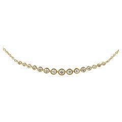 Diamond Row Necklace in 14k Yellow Gold