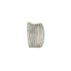 Bague cocktail à rangées de diamants