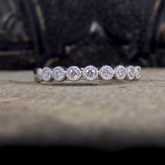 Diamond Rub Over Collar Set Platinum Half Eternity Ring