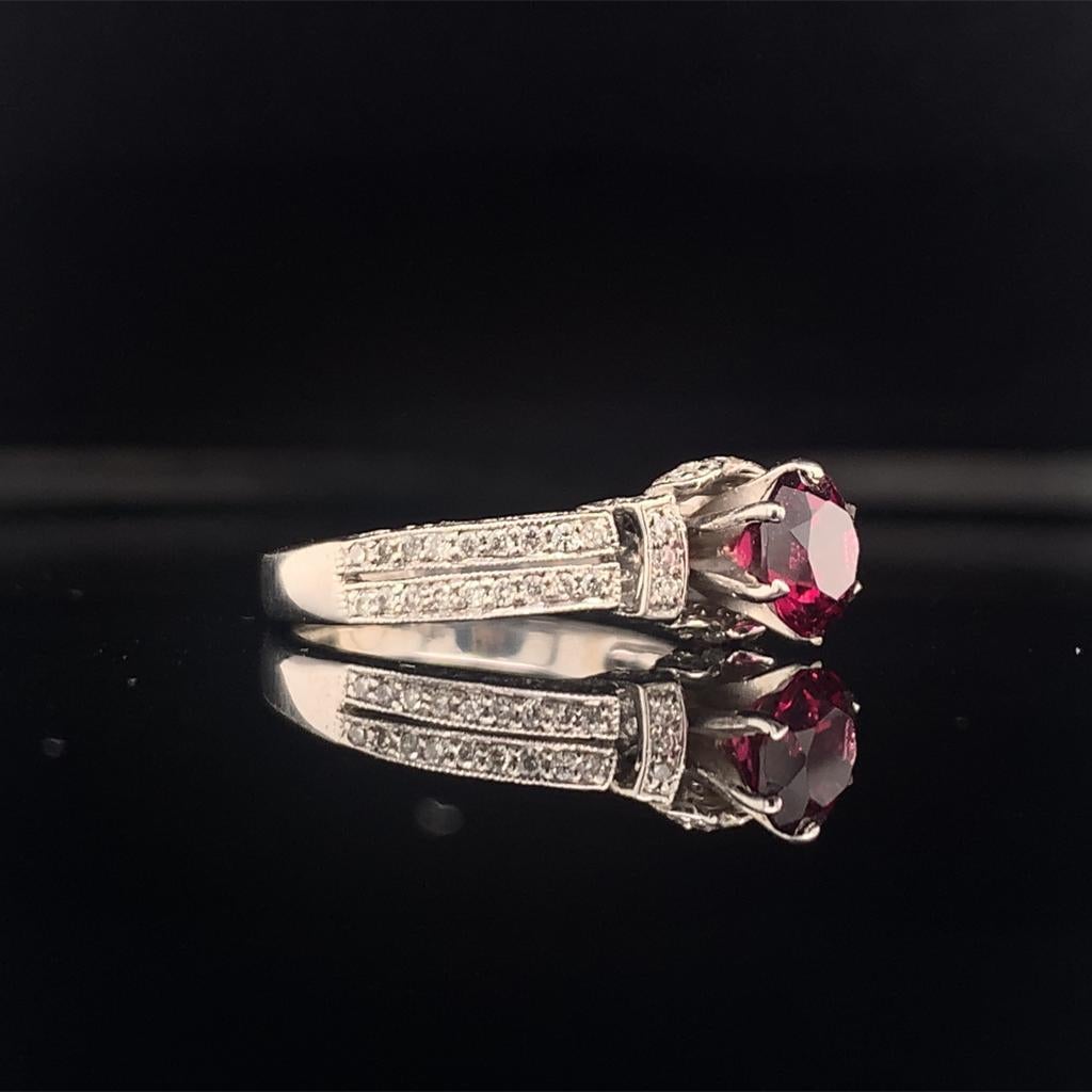 Anillo Diamante Turmalina Rubelita 4,5 Oro 14k 1,38 TCW Mujer Certificado en venta 3