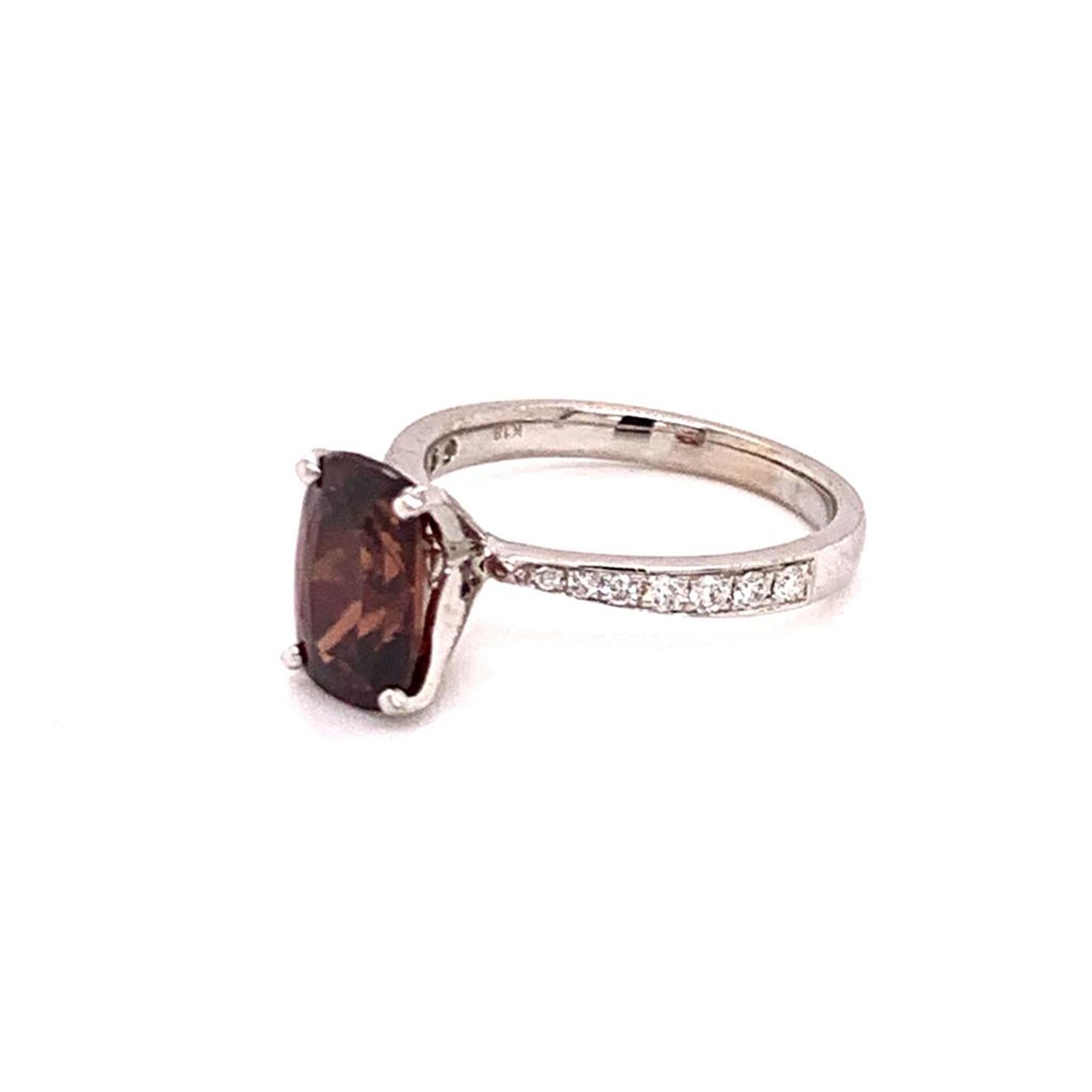 Diamond Tourmaline Rubellite Ring 6.75 18k Gold 4.01 Tcw Women Certified 910746 For Sale 1