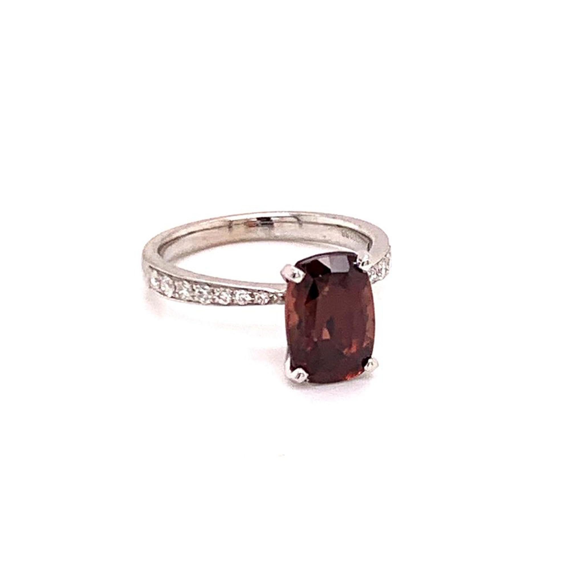 Diamond Tourmaline Rubellite Ring 6.75 18k Gold 4.01 Tcw Women Certified 910746 For Sale 3