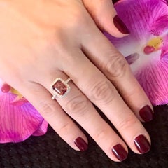 Diamant-Turmalin- Rubellit-Ring 6,5 18k Gold 3,11 TCW zertifiziert