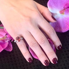 Diamond Tourmaline Rubellite Ring 3 Platinum 3.72 TCW Certified