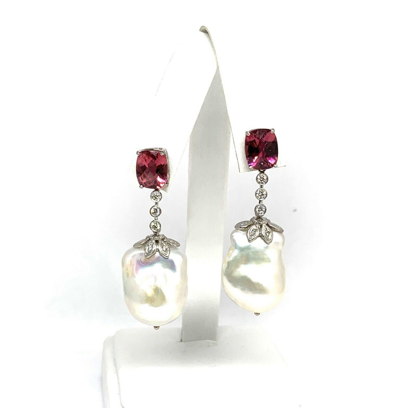 Fine Quality Freshwater Pearl Diamond Tourmaline Earrings 14k Gold Certified $4,950 920746

This is a Unique Custom Made Glamorous Piece of Jewelry!

Nothing says, “I Love you” more than Diamonds and Pearls!

These Freshwater pearl earrings have