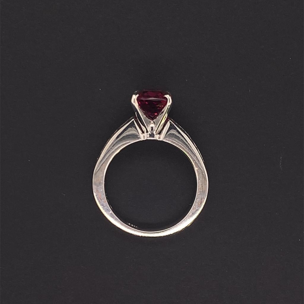 Diamond Rubellite Tourmaline Ring 3 TCW 14k Gold Certified For Sale 4