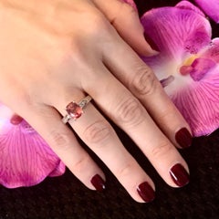 Diamond Rubellite Tourmaline Ring 3 TCW 14k Gold Certified