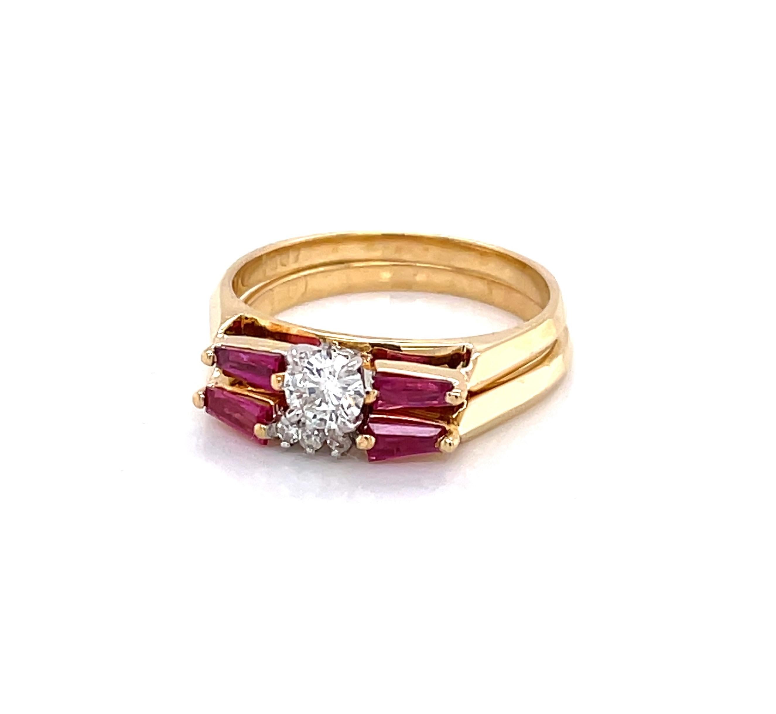 ruby and diamond stackable ring