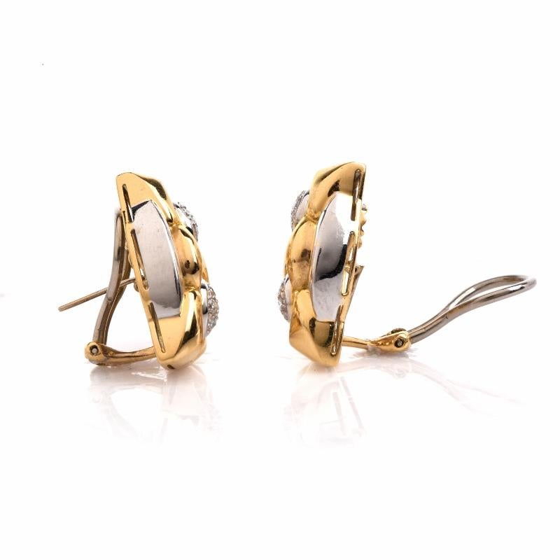 Diamond Ruby 18 Karat Yellow and White Gold Fish Motif Earrings 1