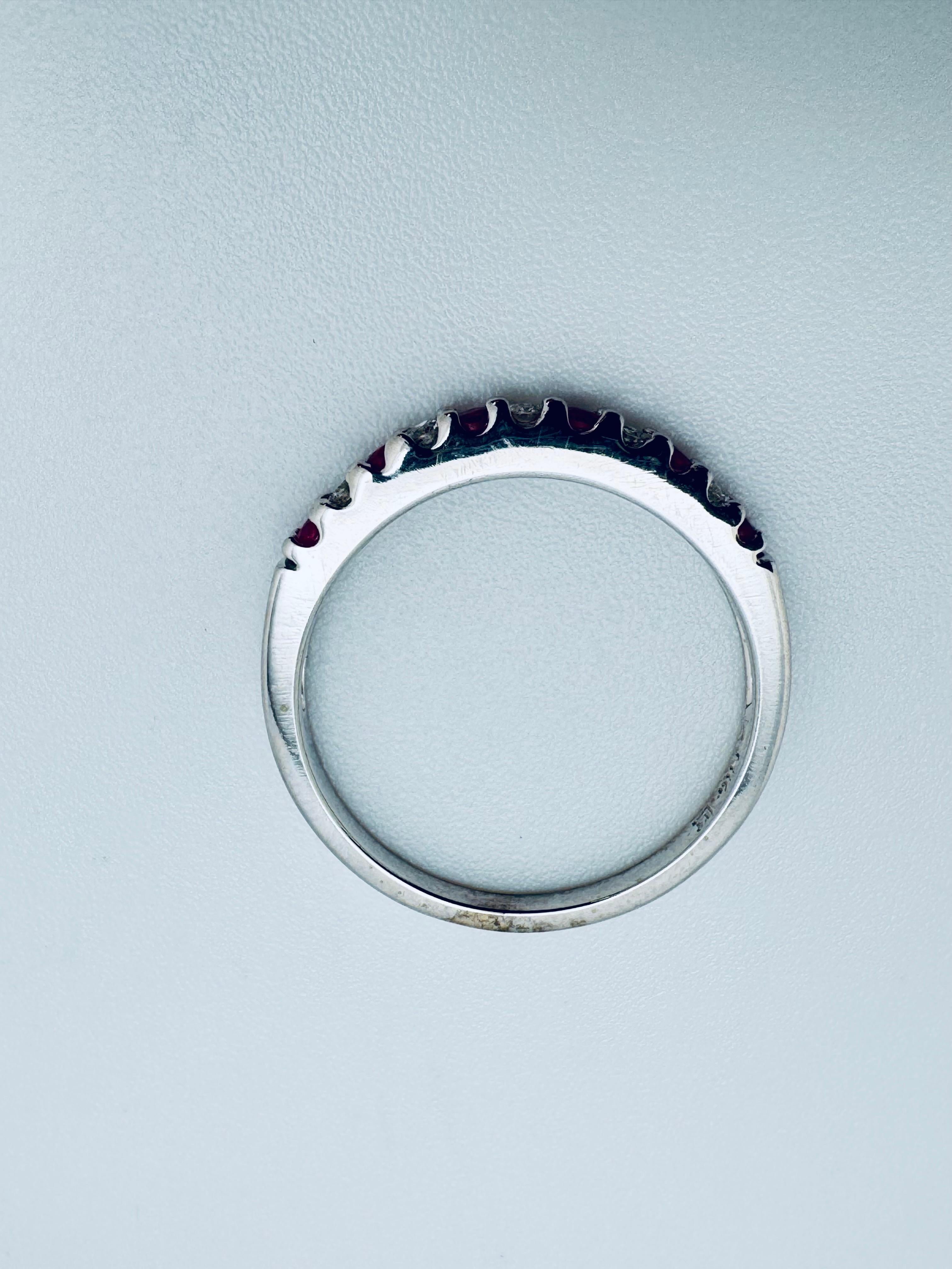 Contemporary Diamond & Ruby Alternating Band For Sale