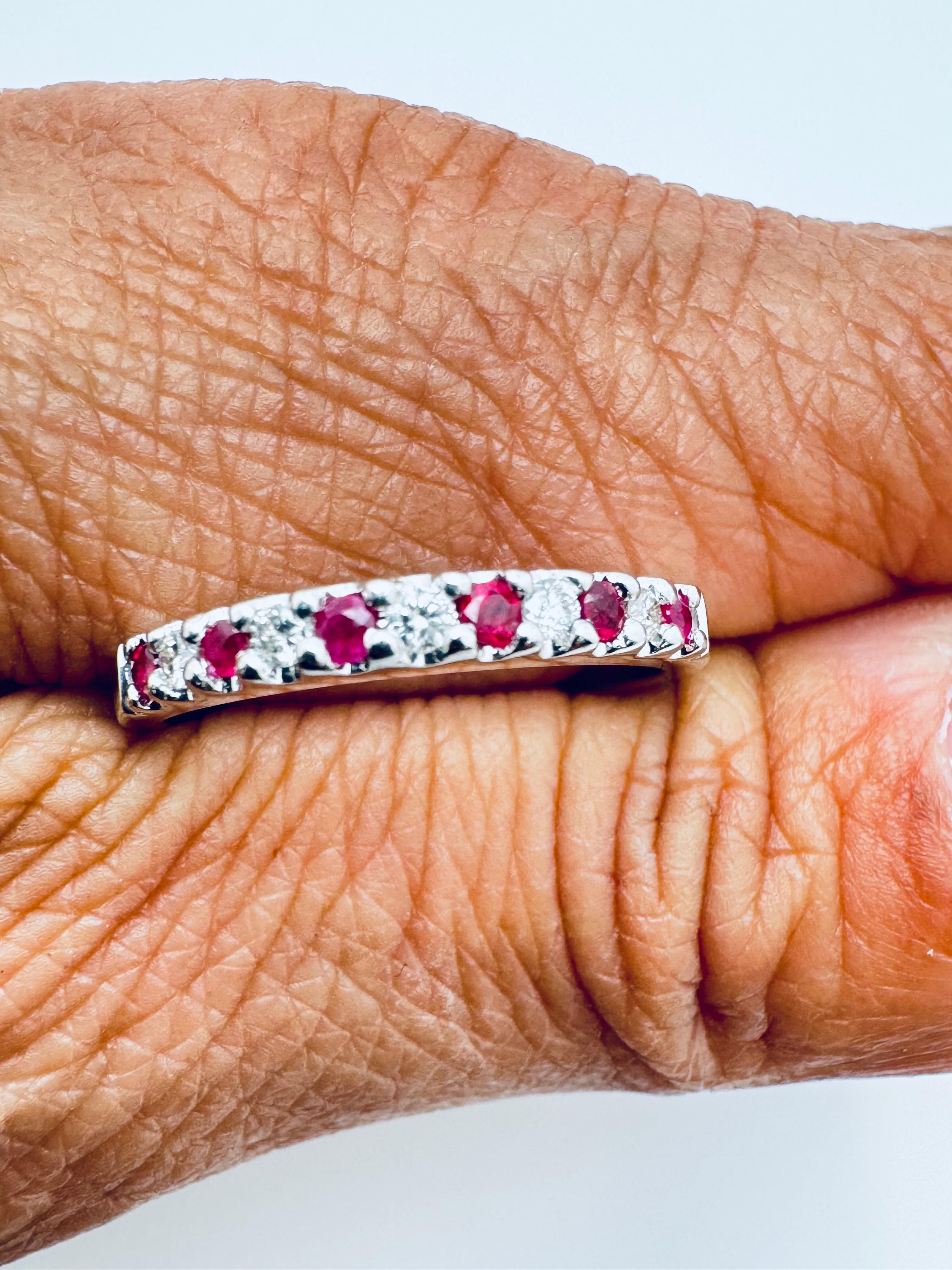 Diamond & Ruby Alternating Band For Sale 3