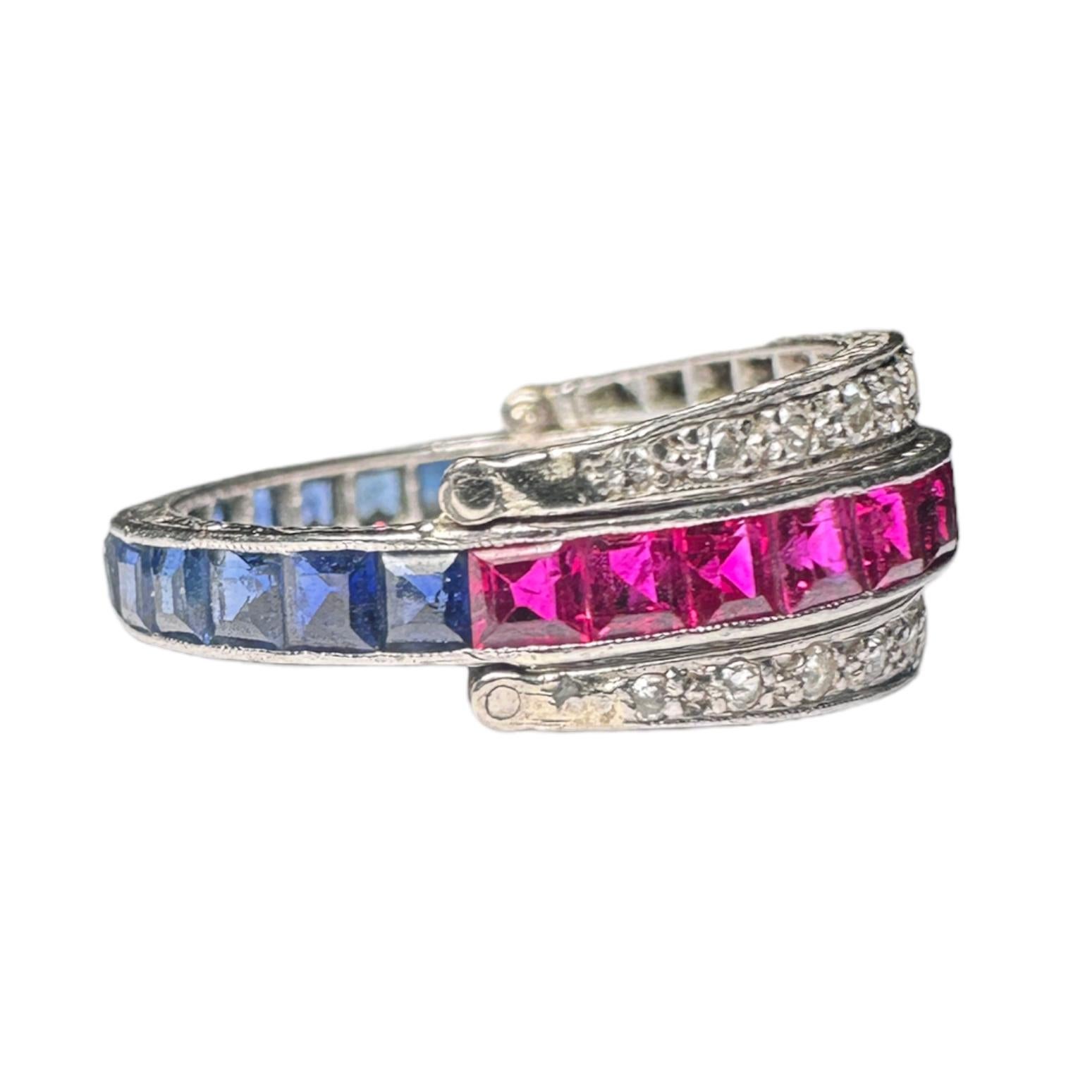 Diamond Ruby and Sapphire Night and Day Ring 2