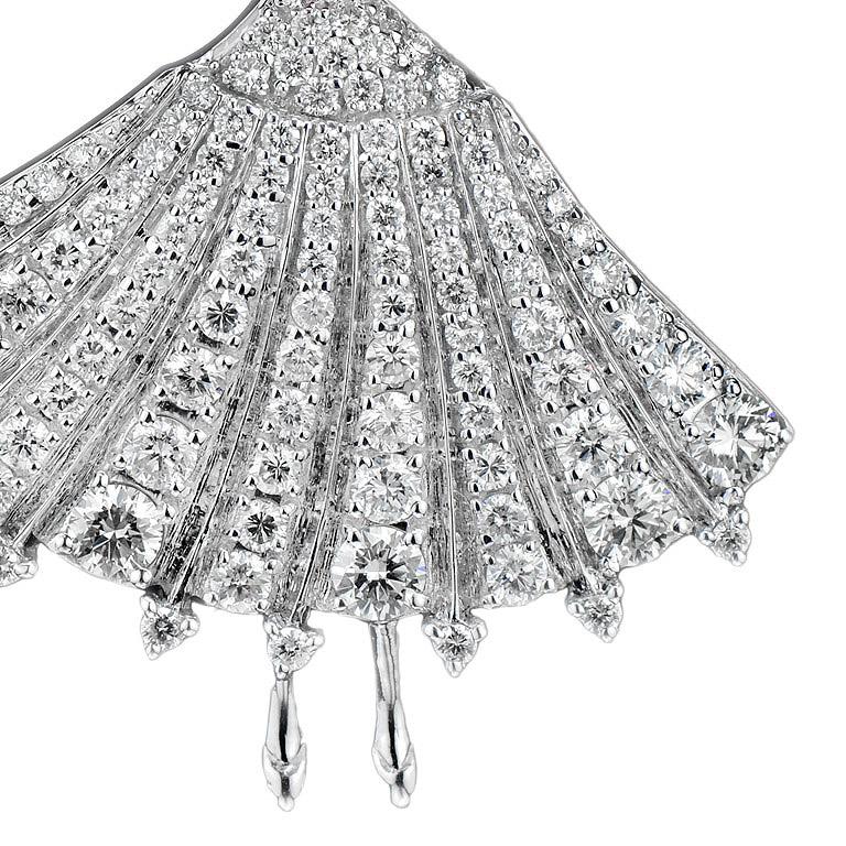 Art Déco Spilla Ballerina con diamante e rubino