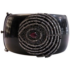 Diamond and Ruby Bangle Spider Web Pattern