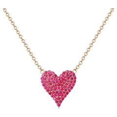 Diamond Ruby Charm 14K Yellow Gold Pendant Necklace