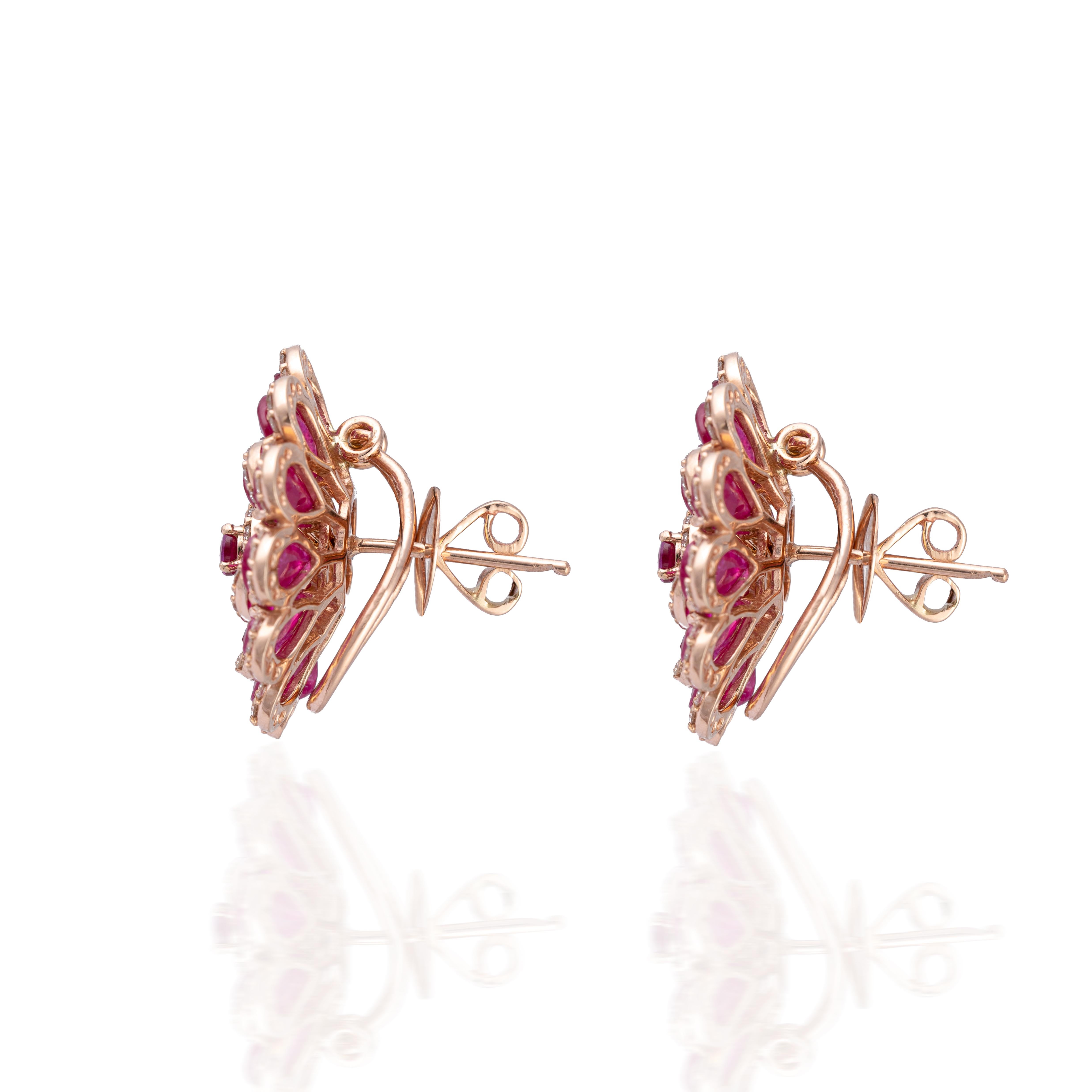 Pendiente de diamante y rubí en oro de 14k en Nuevo Estado en New York, NY