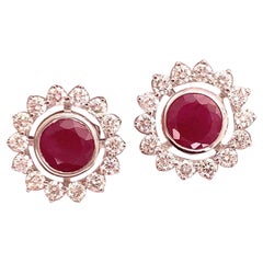 Diamant-Rubin-Ohrringe 14k Gold 2,07 TCW zertifiziert