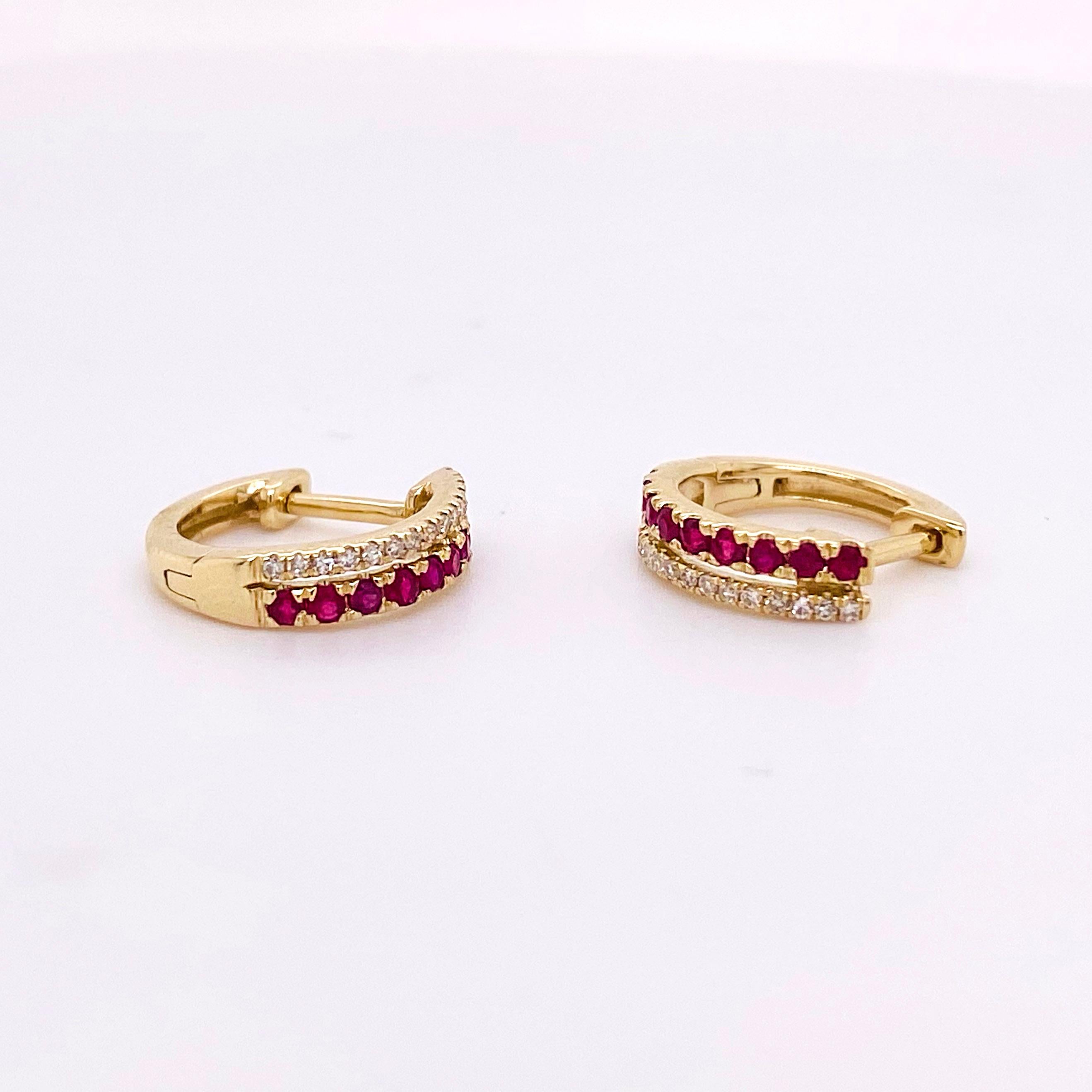 ruby and diamond hoop earrings